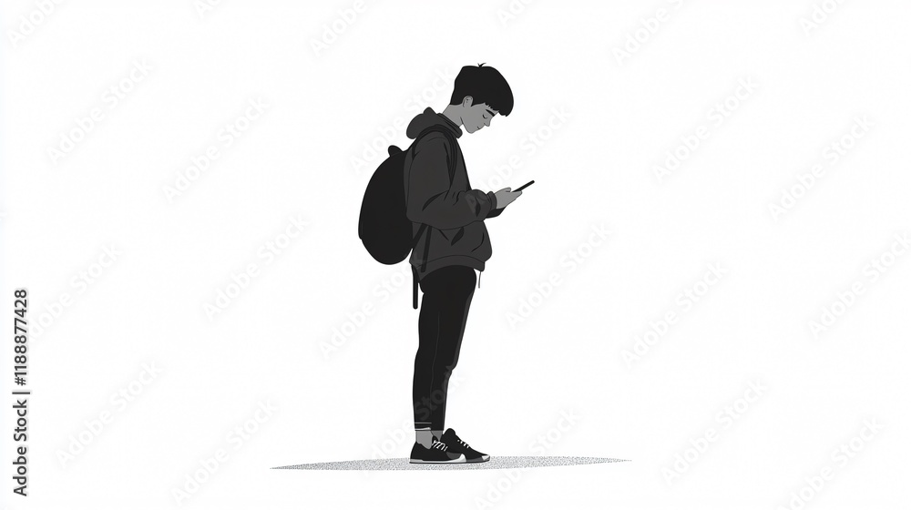 Young person using smartphone to text message Young person using smartphone to text message