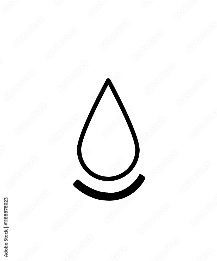 Fototapeta premium black line free water illustration on a white background
