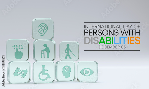 International Day of Persons with Disabilities (IDPD) is celebrated every year on 3 December. to raise awareness of the situation of disabled persons in all aspects of life. 3D Rendering