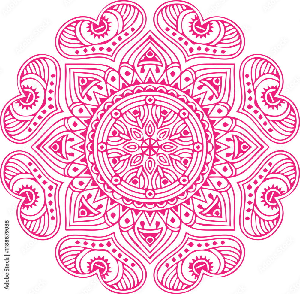 Fototapeta premium Beautiful flower art and mandala vector design