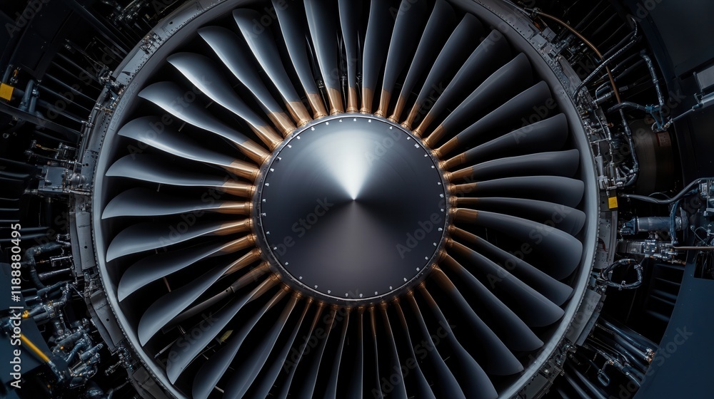 Fototapeta premium Technicians using AI-driven diagnostics tools for jet engine maintenance
