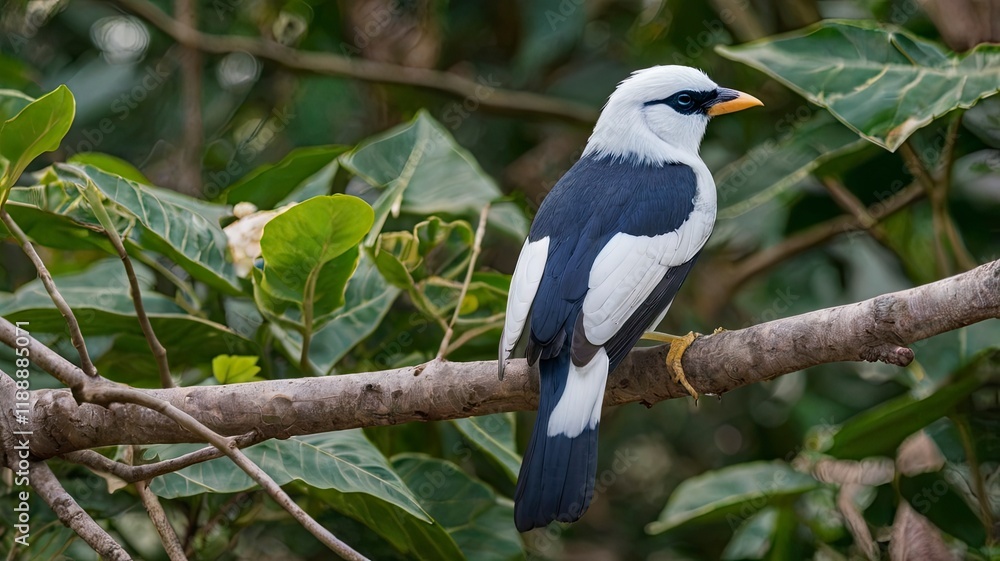 Bali Myna (Leucopsar rothschildi) bird near the feeders. Bali Myna (Leucopsar rothschildi) bird near the feeders.