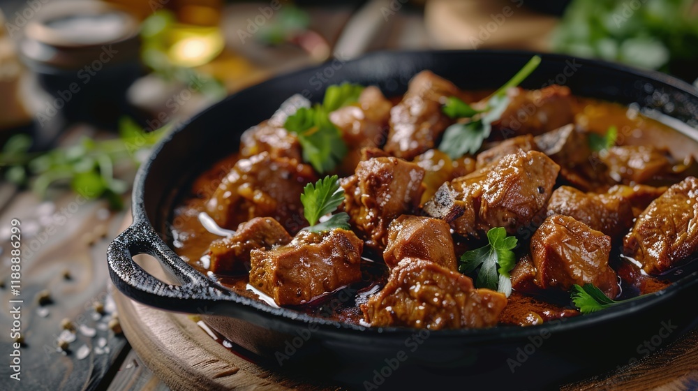Tasty braised pork in brown sauce, with chunks of tender, succulent pork, a rich and savory sauce, and a touch of aroma. A classic and beloved dish Tasty braised pork in brown sauce, with chunks of tender, succulent pork, a rich and savory sauce, and a touch of aroma. A classic and beloved dish