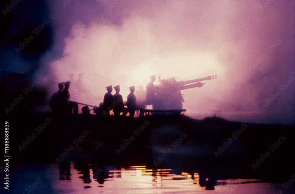 Fototapeta premium A gun salute by the British army 