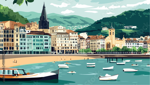 A Walk Along San Sebastian's Beachfront.eps