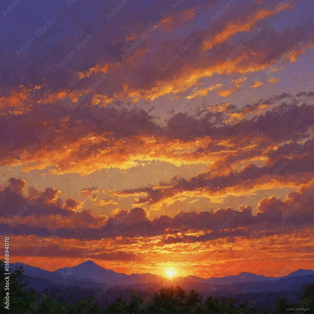 Fototapeta premium sunrise over the mountains