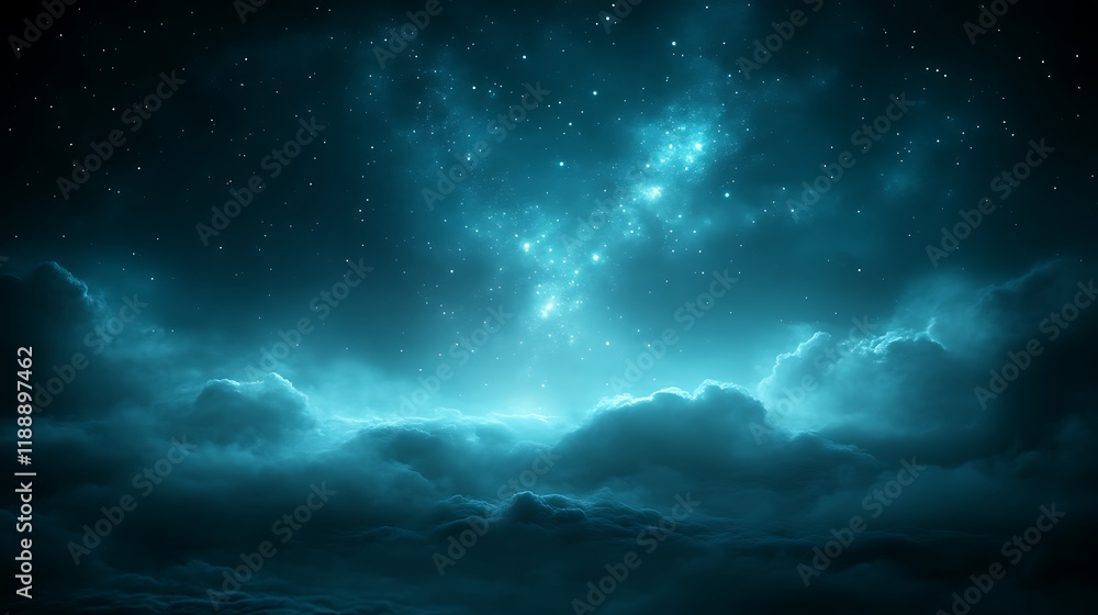 Fototapeta premium Celestial Cloudscape A Night Sky Of Stars And Nebulae