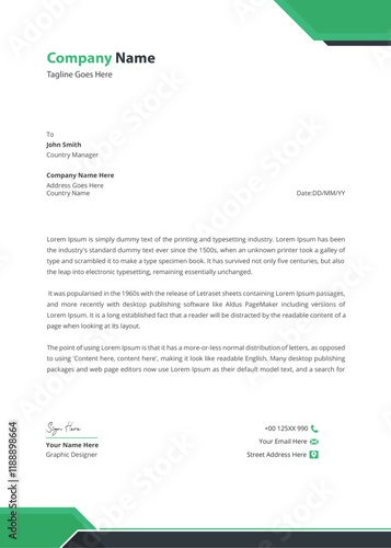 Corporate modern letterhead template design vector illustration