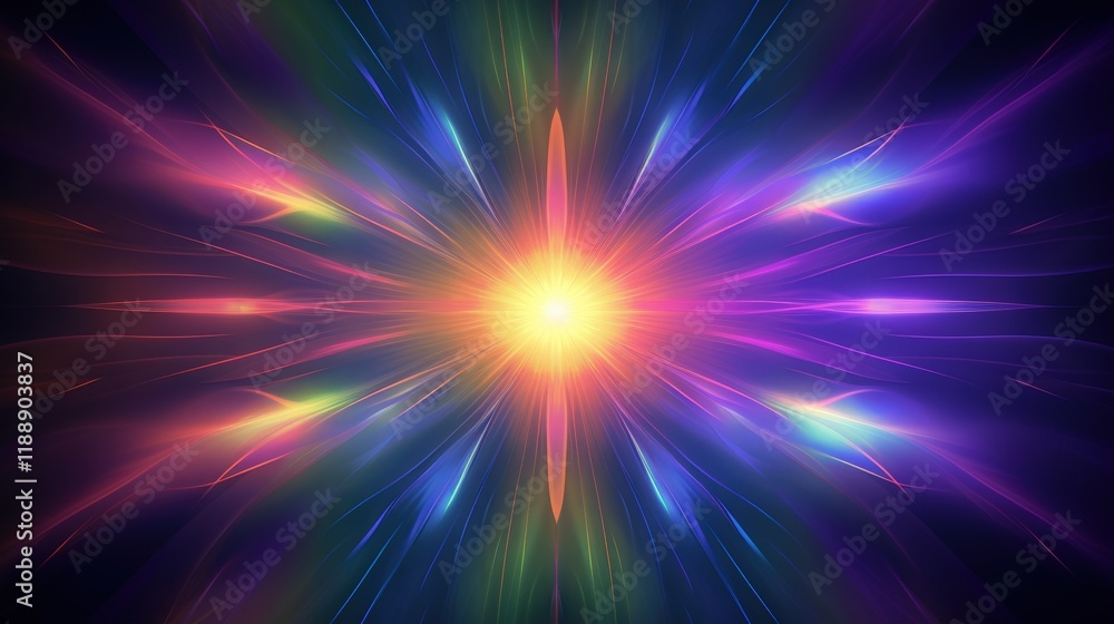 Vibrant Abstract Light Burst with Colorful Rays and Dynamic Patterns for Creative Design Projects Vibrant Abstract Light Burst with Colorful Rays and Dynamic Patterns for Creative Design Projects
