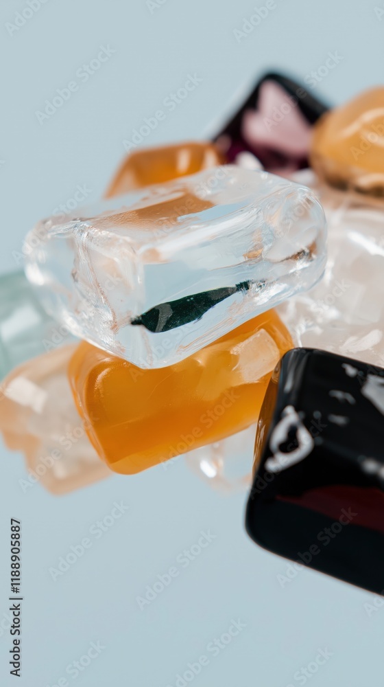 Colorful frozen food elements creatively capture the essence of National Frozen Food Day in abstract design