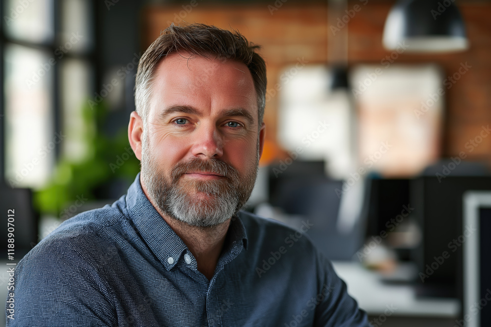 Middle-aged businessman in modern office Middle-aged businessman in modern office