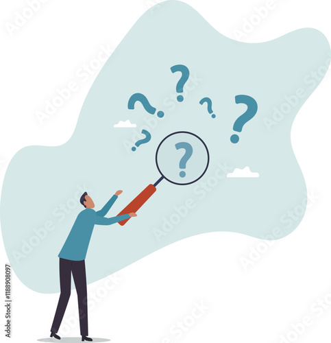 Problem analysis or problem management, analyze or investigate for root cause or incident, finding solution or discover threat or uncertain,business concept.flat character.