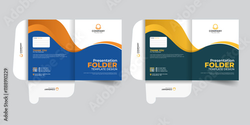 Abstract and creative colorful custom file folder design template for your business
