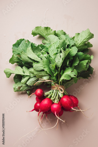Bunch of red radish.
