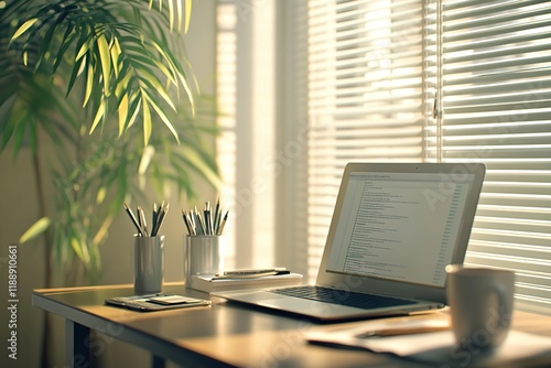 Wallpaper Mural Laptop Computer Workspace Setup Guide:  Optimize Your Desk for Productivity with Plants and Natural Light Torontodigital.ca