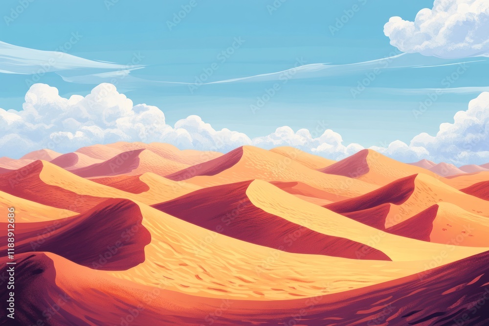 Naklejka premium Serene Desert Landscape Under a Bright Sunny Sky