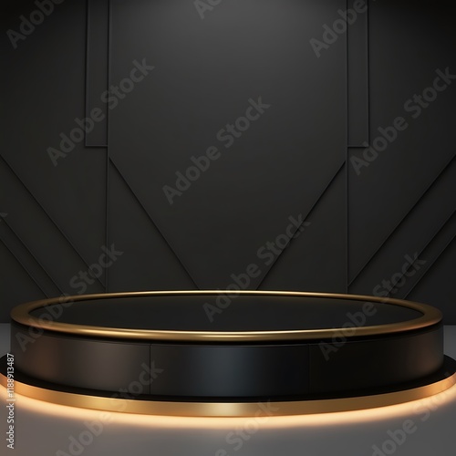 A realistice product display podium studio lighting minimalist design closeup photo