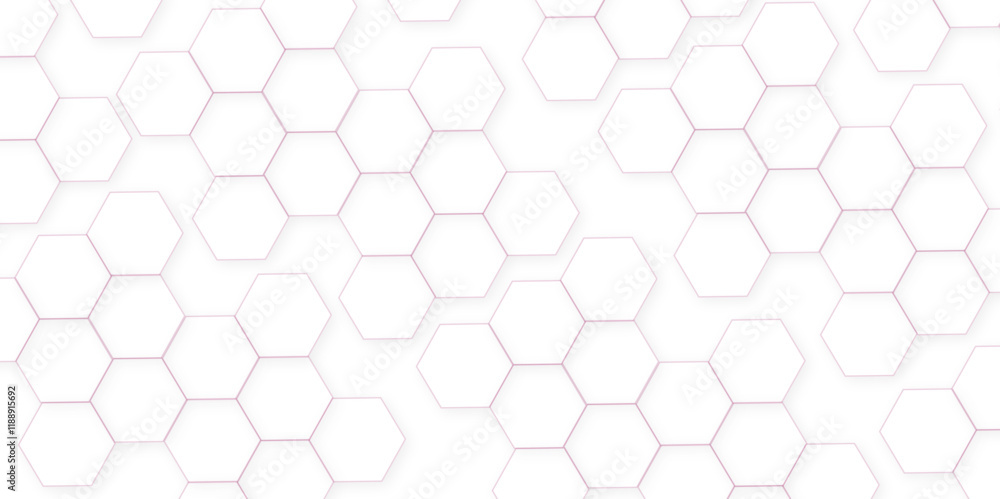 Fototapeta premium Abstract White Hexagonal Background. Luxury White Pattern. Futuristic abstract honeycomb technology white background. Geometric mesh cell texture 