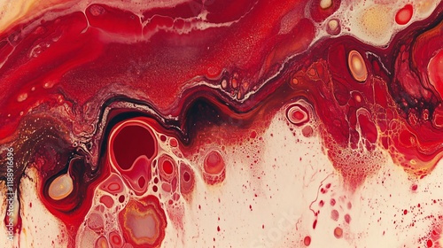 Wallpaper Mural Abstract Red Fluid Acrylic Painting Texture Torontodigital.ca