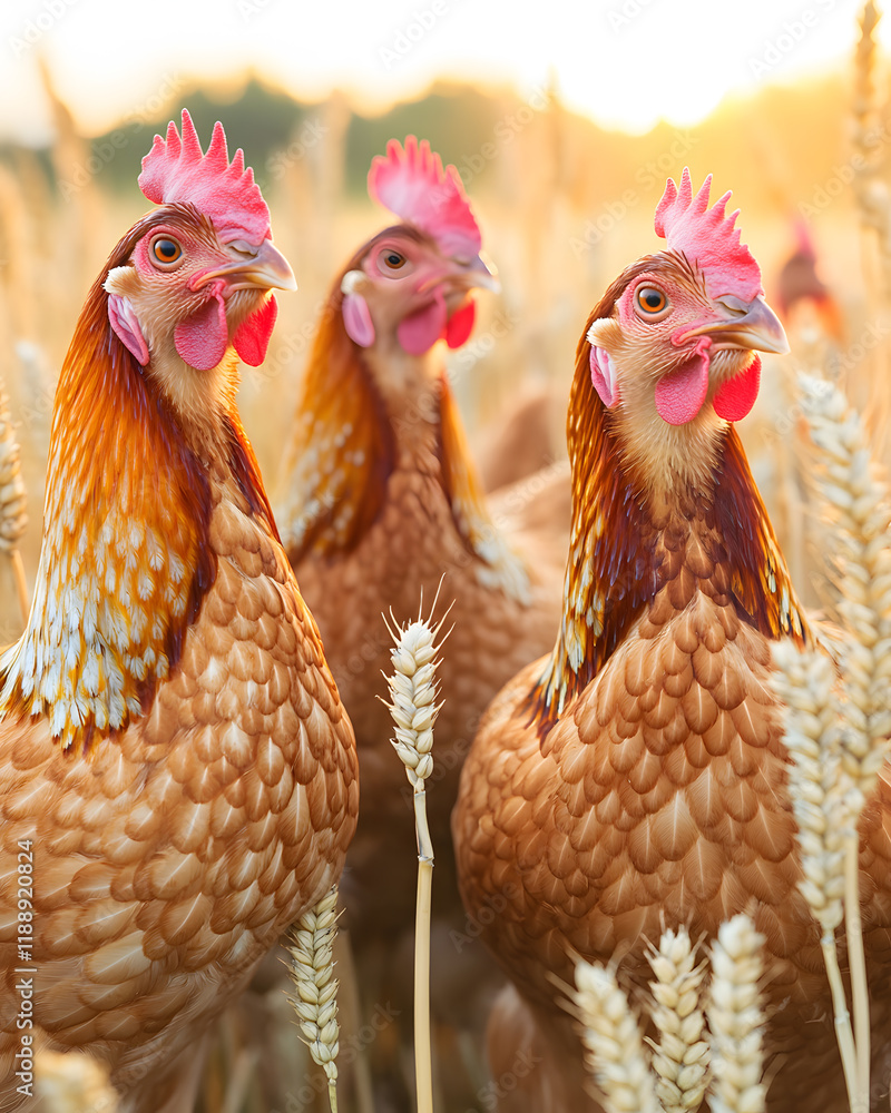 Naklejka premium Creative Chicken Concepts, From Vibrant Farm Scenes and Food Styling