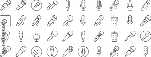 Microphone Modern Outline Style Icons for Design, Cards, Apps, Social Networks