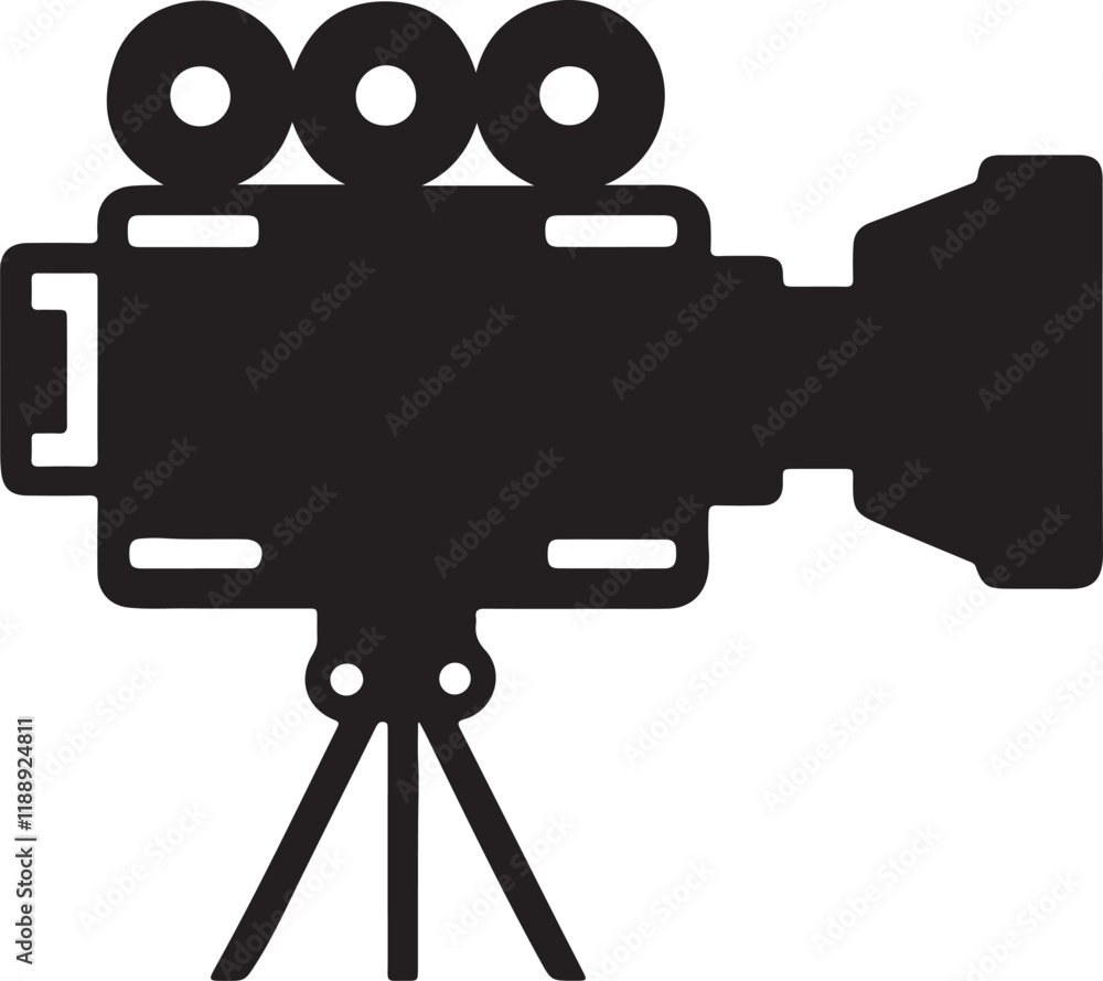 Obraz premium Line art digital camera icon vector image