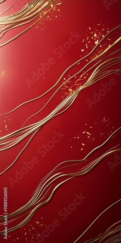 Elegant Red and Gold Lunar New Year Envelope Design with Textured Accents. photo