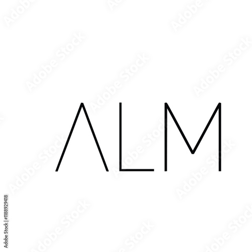 ALM text-based logo initials designed for versatile use across various businesses available in high-quality vector format
