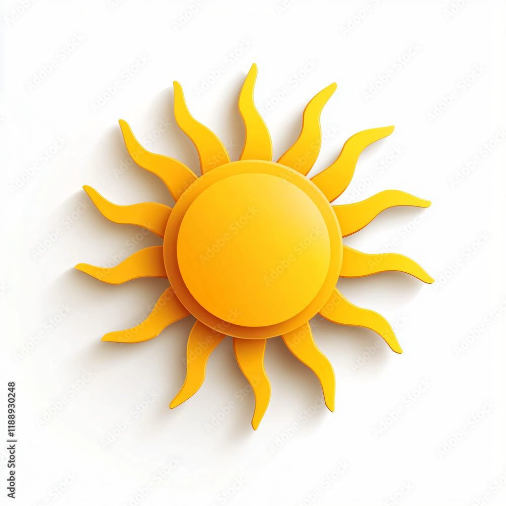 Minimal Sun Emphasized by Drop Shadows on Blank Background glow icon rays star Minimal Sun Emphasized by Drop Shadows on Blank Background glow icon rays star