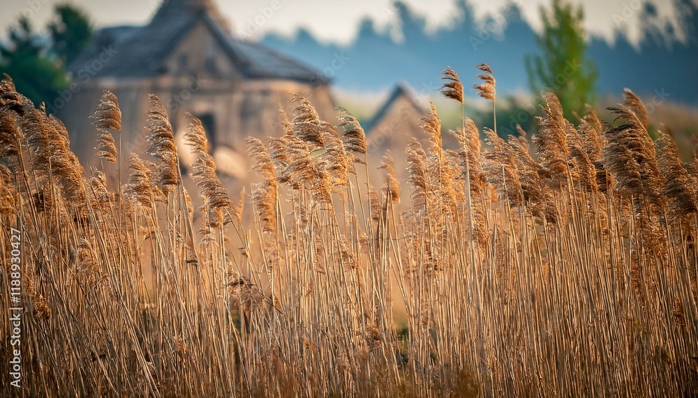 Fototapeta premium reed grass historical past close up