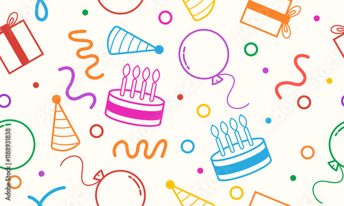 Joyful birthday celebration with a festive party theme background