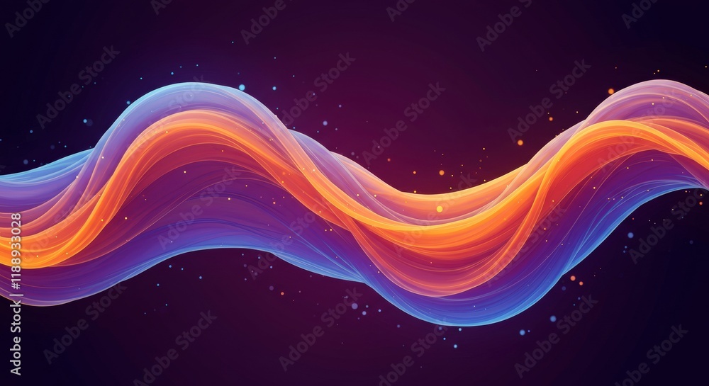 Fluid Energy Flow: Abstract digital art depicting a vibrant, flowing wave of orange and blue hues, creating a dynamic and energetic visual. The design is perfect for themes related to technology. Fluid Energy Flow: Abstract digital art depicting a vibrant, flowing wave of orange and blue hues, creating a dynamic and energetic visual. The design is perfect for themes related to technology.