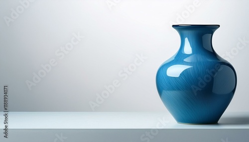 a blue vase sits on a white background white background background