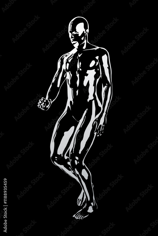 Design of artistic body man on black background Design of artistic body man on black background