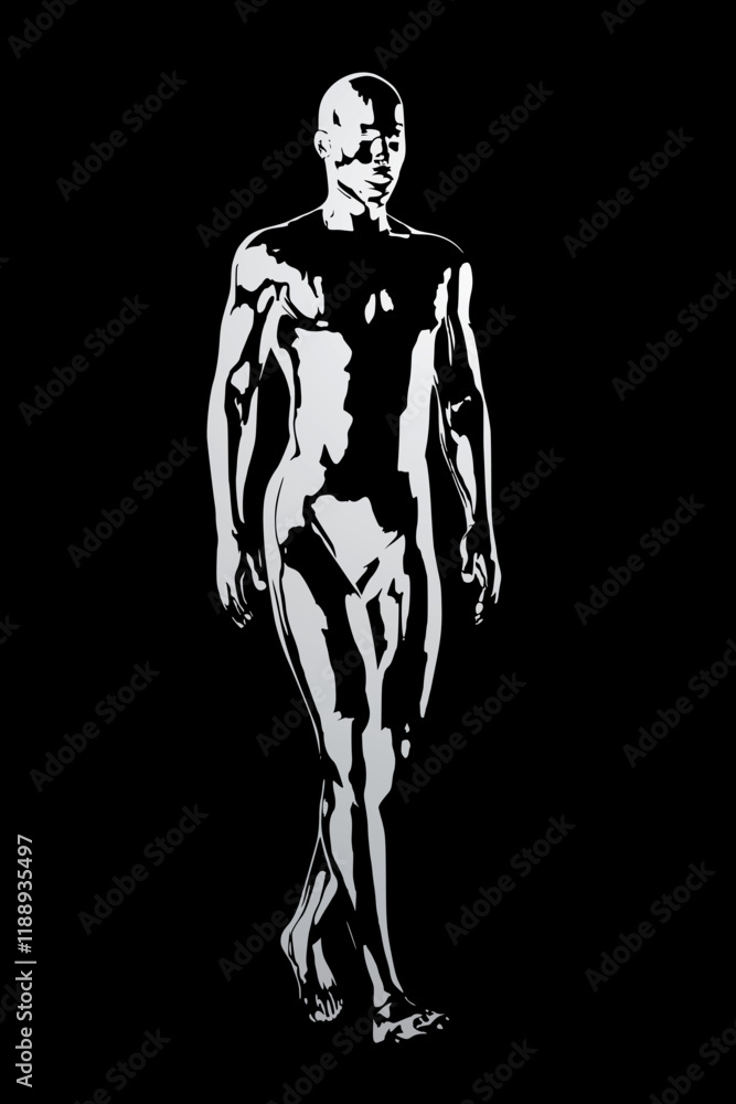Design of artistic body man on black background Design of artistic body man on black background