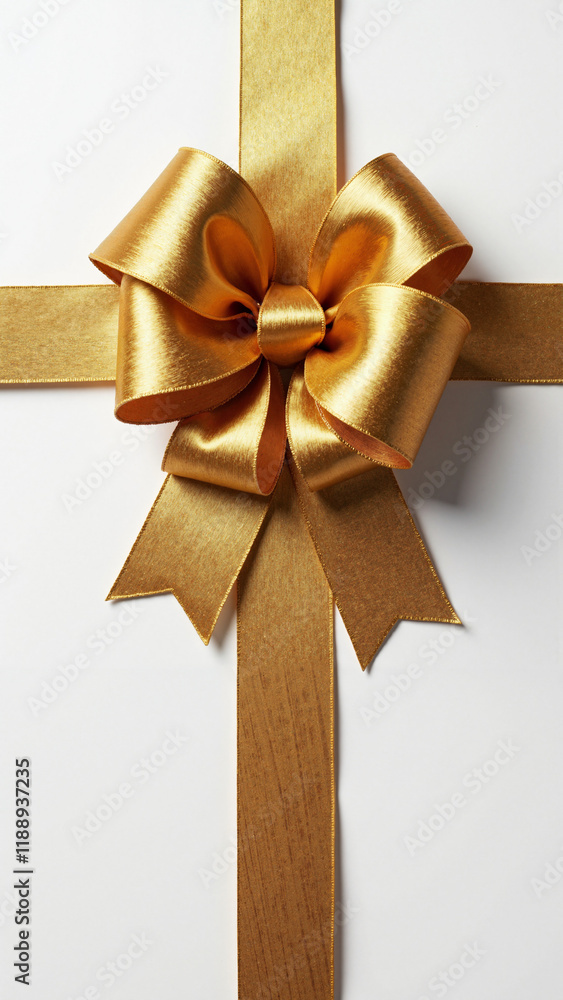 Luxurious Gold Ribbon on white background: Elegant Design Element for Festive Marketing and Branding Luxurious Gold Ribbon on white background: Elegant Design Element for Festive Marketing and Branding