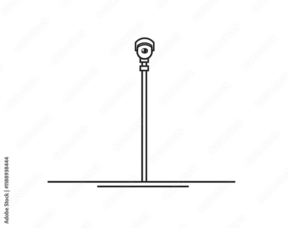 CCTV camera vector illustration, simple and clean design, bold lines, white background CCTV camera vector illustration, simple and clean design, bold lines, white background