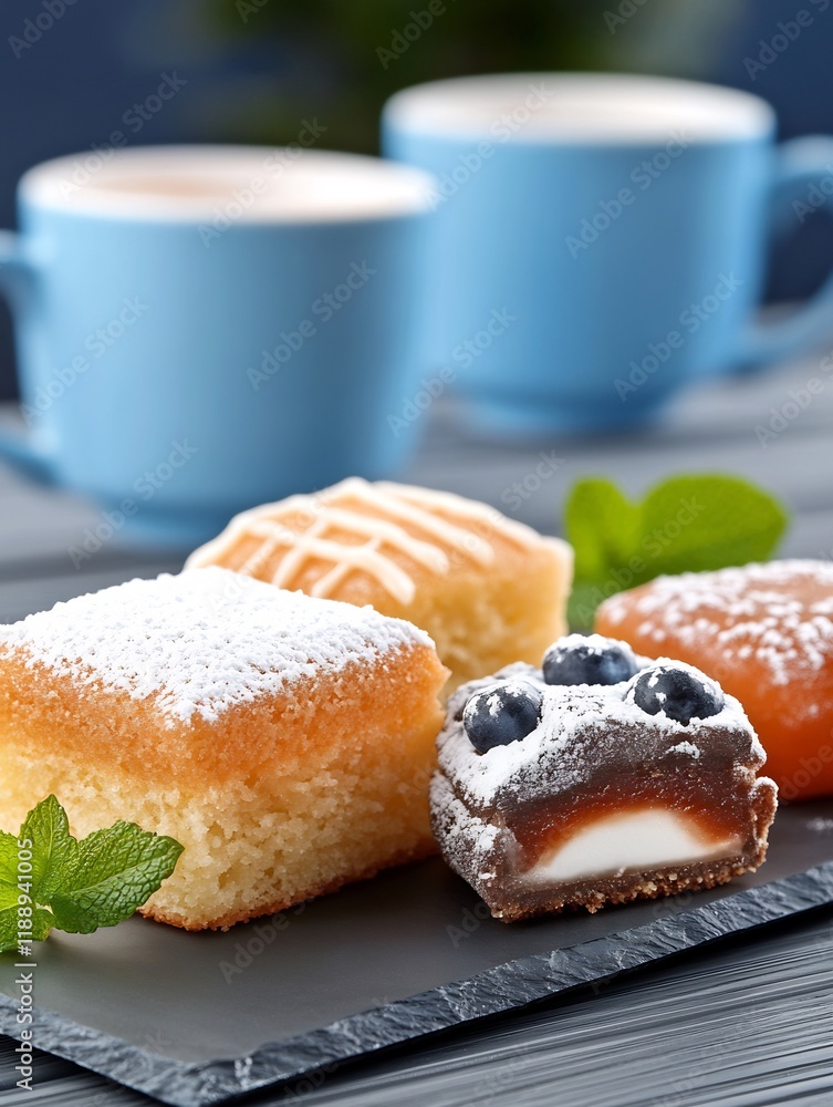 Delicious pastries gleam softly under warm light. AI Generated Delicious pastries gleam softly under warm light. AI Generated