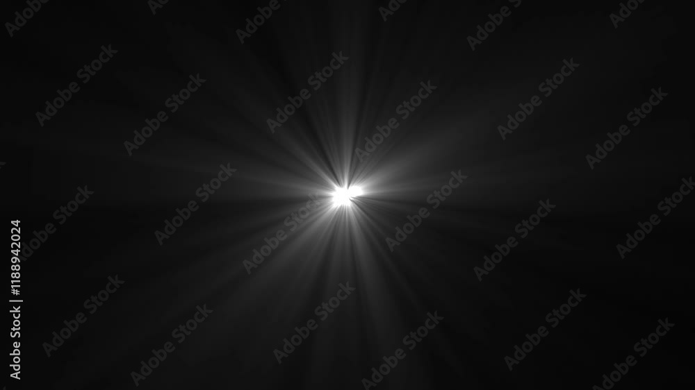 Abstract loop center flickering glow white star optical shine light lens flares animation on black background. seamless loop dynamic kinetic bright star light rays effect. Abstract loop center flickering glow white star optical shine light lens flares animation on black background. seamless loop dynamic kinetic bright star light rays effect.