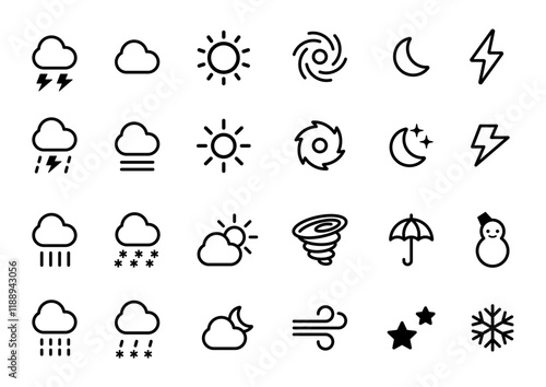 天気のアイコンマークイラストセット