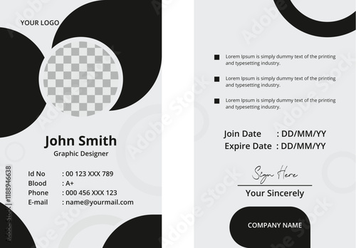 Modern office id card template design vector illustration