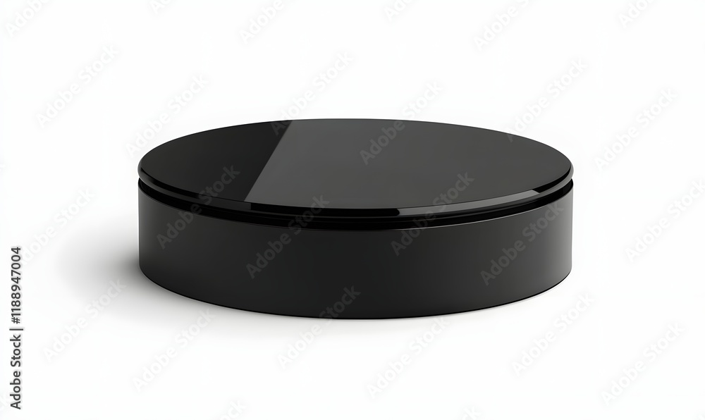Black circular display stand, isolated on white. Black circular display stand, isolated on white.