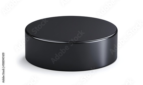 Black cylindrical object, isolated on white background.