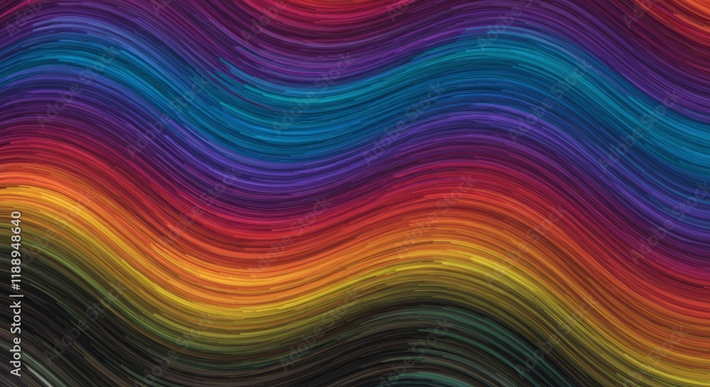 Abstract Rainbow Waves: Vibrant, fluid, and captivating, this abstract design features an array of colorful waves that ripple and flow across the canvas, evoking a sense of movement and energy. Abstract Rainbow Waves: Vibrant, fluid, and captivating, this abstract design features an array of colorful waves that ripple and flow across the canvas, evoking a sense of movement and energy.