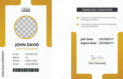 Modern office id card template design vector illustration
