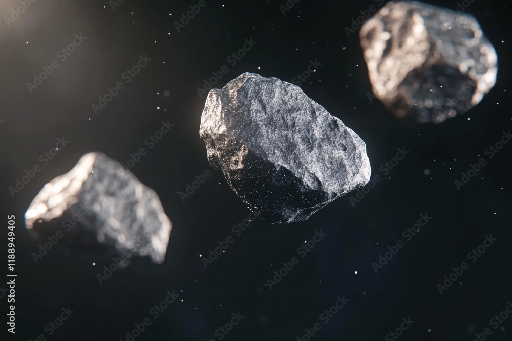Dark Space Rocks Cosmic Debris Asteroid Field Floating Stones Dark Space Rocks Cosmic Debris Asteroid Field Floating Stones
