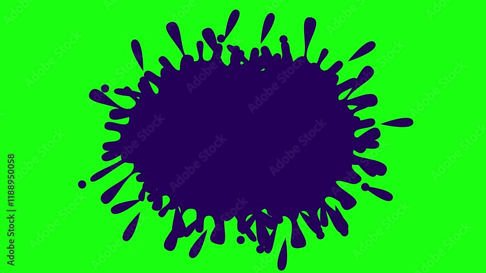 Green screen animation of dark color water paint splash Green screen animation of dark color water paint splash