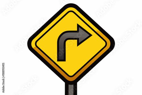 Free Download Turn right to sign on a white background - GFXLoad