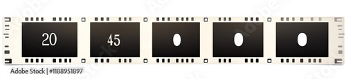 A simple vector illustration of an empty film strip with the numbers