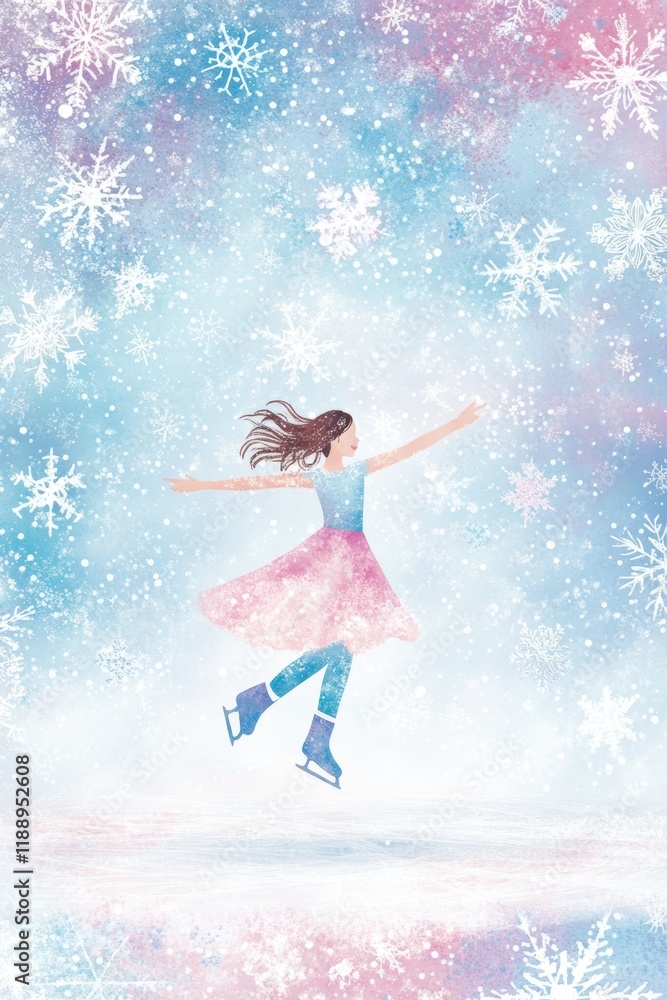 Beautiful female skating on ice surface. Beautiful female skating on ice surface.